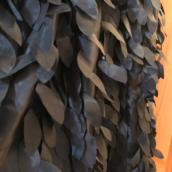 Strapless Black Feathery Cocktail Dress - Picture 3 of 3